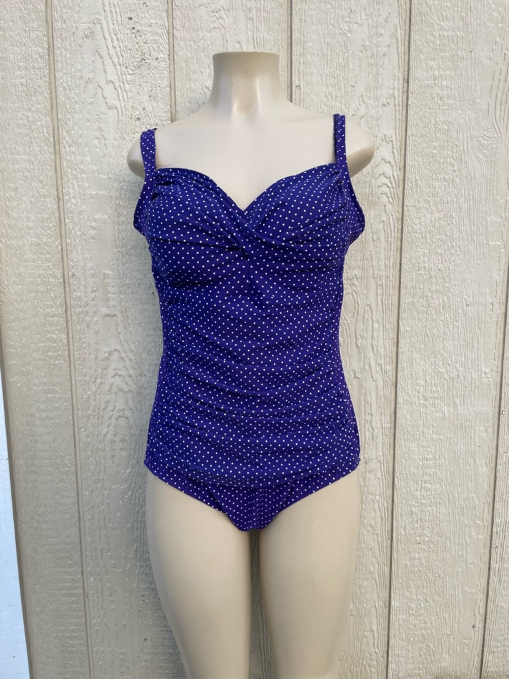 Miraclesuit Purple Polka Dot One-Piece Swimsuit
